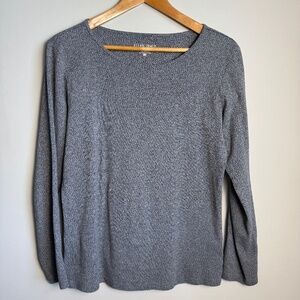 Ellen Tracy Women's Performance Long Sleeve Activewear T-Shirt Gray Large Casual